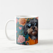 Cockapoo mit Herzrosen Valentinstag Kaffeetasse (Links)