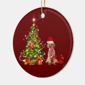 Cockapoo mit Hutschuh Weihnachten Keramik Ornament (Links)
