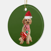 Cockapoo mit Hutschuh Weihnachten Keramik Ornament (Links)