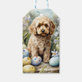 Cockapoo mit Ostereier Urlaub Geschenkanhänger (Vorderseite)