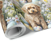 Cockapoo mit Ostereier Urlaub Geschenkpapier (Rolleneckpunkt)