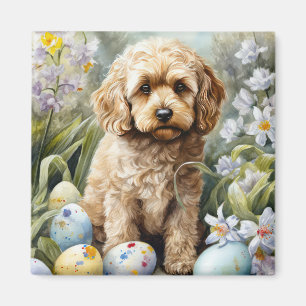 Cockapoo mit Ostereier Urlaub Magnet
