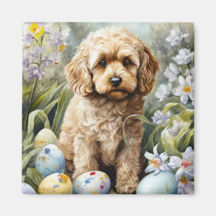 Cockapoo mit Ostereier Urlaub Magnet