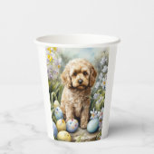 Cockapoo mit Ostereier Urlaub Pappbecher (Rückseite)