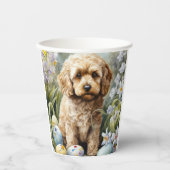 Cockapoo mit Ostereier Urlaub Pappbecher (Vorderseite)