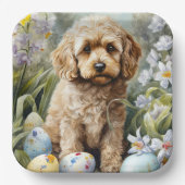 Cockapoo mit Ostereier Urlaub Pappteller (Vorderseite)