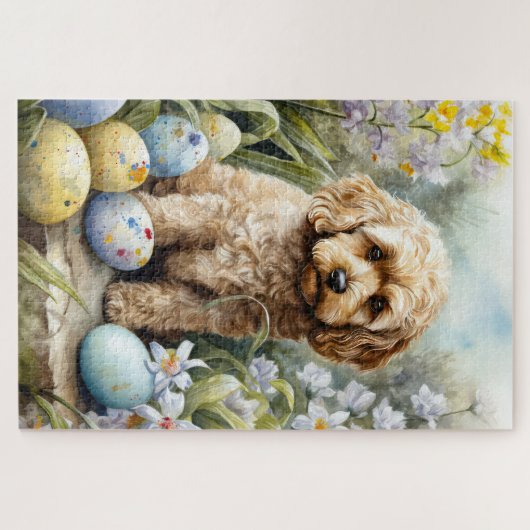 Cockapoo mit Ostereier Urlaub Puzzle (Horizontal)