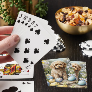 Cockapoo mit Ostereier Urlaub Spielkarten
