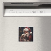 Cockapoo mit Santa Claus Festive Weihnachten  Magnet (In Situ (Geschirrspüler))