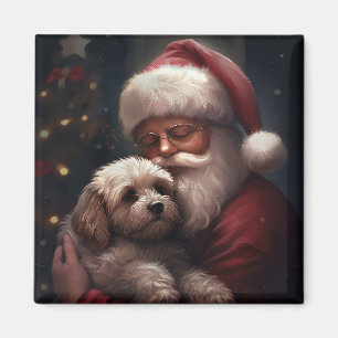 Cockapoo mit Santa Claus Festive Weihnachten Magnet