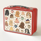Cockapoo-Muster-Lunchbox Süßes Hundegeschenk Metall Brotdose (Rückseite)