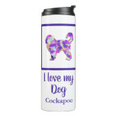 Cockapoo Niedlich Hund Silhouette PurplePY&B Thermosbecher (Nach links gedreht)