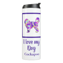 Cockapoo Niedlich Hund Silhouette PurplePY&B Thermosbecher