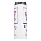 Cockapoo Niedlich Hund Silhouette PurplePY&B Thermosbecher (Rückseite)