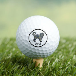 Cockapoo Niedlich Hunde Silhouette Monogramm Raste Golfball