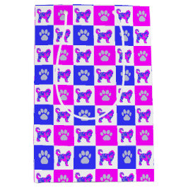 Cockapoo & Paw Crazy Hot Pink & Blue Mittlere Geschenktüte