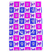 Cockapoo & Paw Crazy Hot Pink & Blue Mittlere Geschenktüte (Rückseite)
