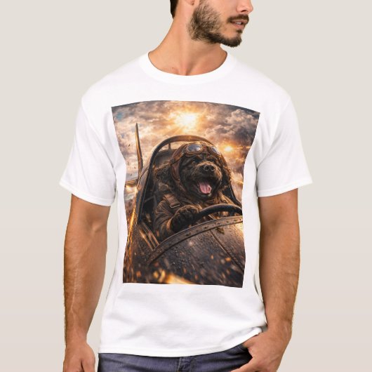 Cockapoo-Pilot-T-Shirt Hundepilot Geschenk T-Shirt (Vorderseite)