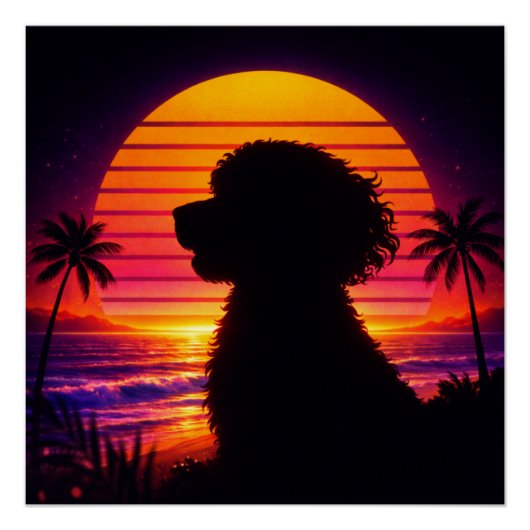 Cockapoo Poster - Retro Cockapoo Hunde Liebhaber G (Vorderseite)