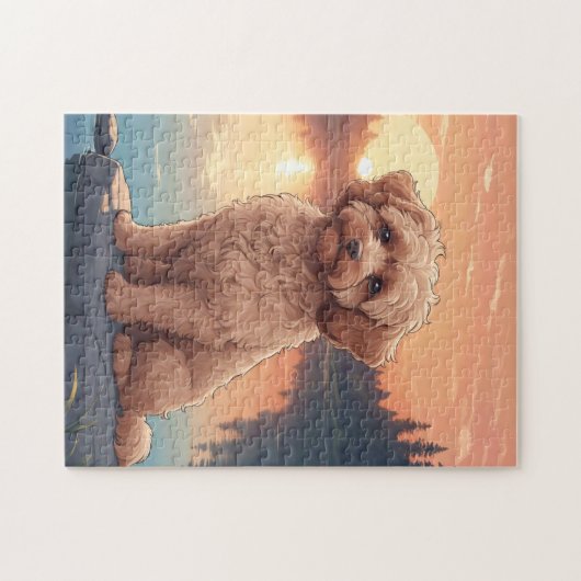 Cockapoo Pudel Hund Puzzle (Horizontal)