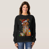 Cockapoo Rentier Weihnachtslicht Funny Dog Xmas Sweatshirt (Vorne ganz)
