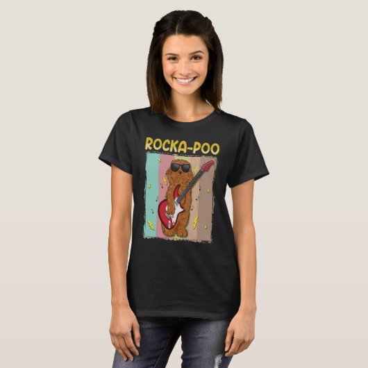 Cockapoo Rockstar Rocka Poo Dog Blues Master T-Shirt (Vorne ganz)