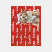Cockapoo Santa Dog mit Individuelle Name Weihnacht Fleecedecke (Vorderseite)