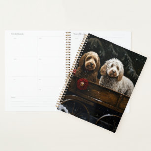 Cockapoo Schnee-Schlitten Weihnachtsdekoration Planer