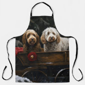 Cockapoo Schneeschlitten Weihnachtsdekoration Schürze (Vorderseite)