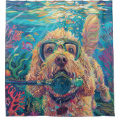 Cockapoo Scuba Diving Underwater Duschvorhang (Vorderseite)