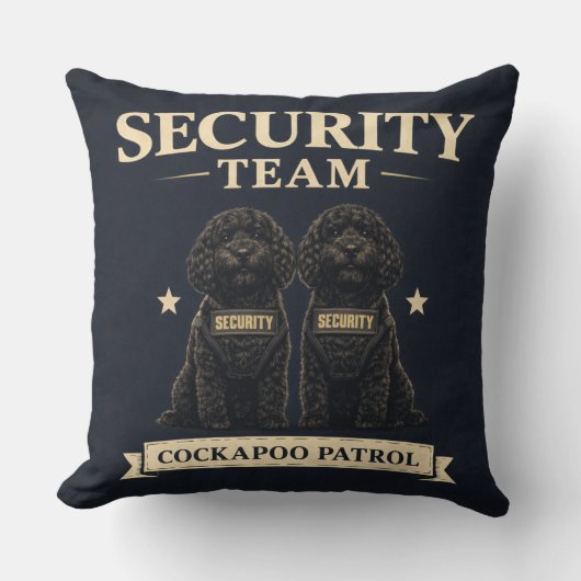 Cockapoo Security Team Gift cushion Kissen (Vorderseite)