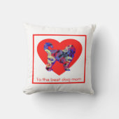 Cockapoo Silhouette Hund Rotes Herz Muttertag Kissen (Vorderseite)