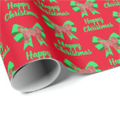 Cockapoo Silhouette Roter Weihnachtshund & Grüner Geschenkpapier (Rolleneckpunkt)