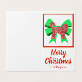 Cockapoo Silhouette Weihnachtshund & Grüner Bow Ta (Außenseite Aufgefaltet)