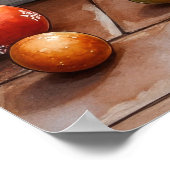 Cockapoo Sitting by Fireplace with Christmas Light Poster (Ecke)