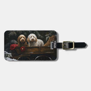 Cockapoo Snowy Sleigh Weihnachtsdekor Gepäckanhänger