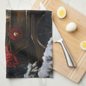 Cockapoo Snowy Sleigh Weihnachtsdekor Geschirrtuch (Viertel Falte)