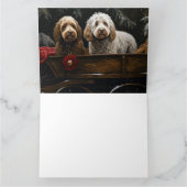 Cockapoo Snowy Sleigh Weihnachtsdekor Karte (Innenseite)