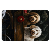 Cockapoo Snowy Sleigh Weihnachtsdekor Magnet (Horizontal)