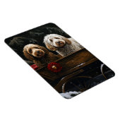 Cockapoo Snowy Sleigh Weihnachtsdekor Magnet (Rechte Seite)