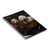 Cockapoo Snowy Sleigh Weihnachtsdekor Notizblock (Rechte Seite)