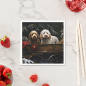 Cockapoo Snowy Sleigh Weihnachtsdekor Serviette (Beispiel)