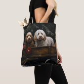 Cockapoo Snowy Sleigh Weihnachtsdekor Tasche (Von Nahem)
