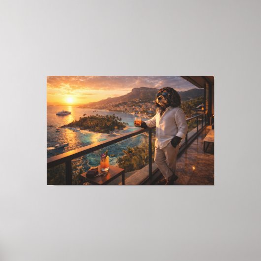Cockapoo Sonnenuntergang Leinwand Kunst – Luxus Re (Vorderseite)