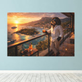 Cockapoo Sonnenuntergang Leinwand Kunst – Luxus Re (Insitu (Holzboden))