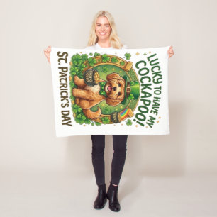 Cockapoo St. Patrick's Day Glückshund Topf Gold Fleecedecke