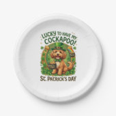Cockapoo St. Patrick's Day Glückshund Topf Gold Pappteller (Vorderseite)