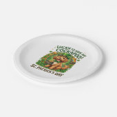 Cockapoo St. Patrick's Day Glückshund Topf Gold Pappteller (Schrägansicht)