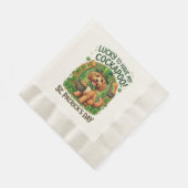 Cockapoo St Patrick's Day Lucky Dog Pot of Gold Serviette (Ecke)