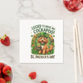 Cockapoo St Patrick's Day Lucky Dog Pot of Gold Serviette (Beispiel)
